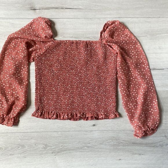 Lush Reyna Smocked Blouse Light Pink L Stitch Fix Nwt - Picture 5 of 6